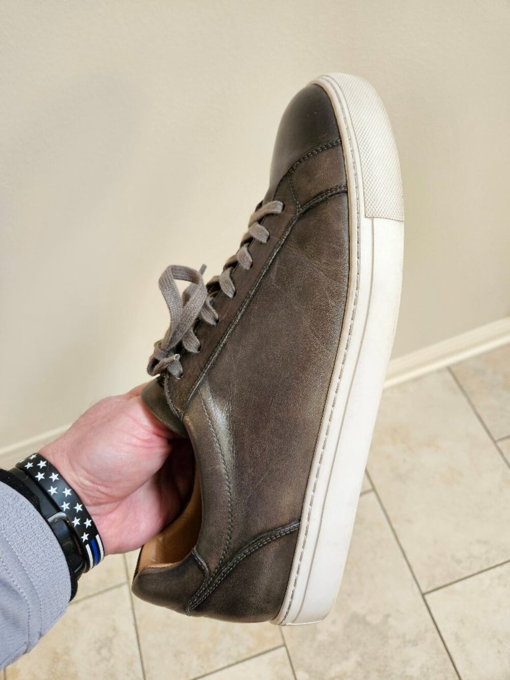 Magnanni Men's Leather Sneakers, Gray, Sz 13 - Picture 13 of 16